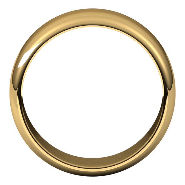 14k Yellow 8 Mm Half Round Band Size 8.5
