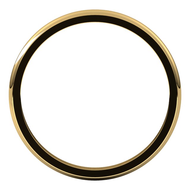 14K Yellow 2 mm Half Round Edge Band Size 8.5