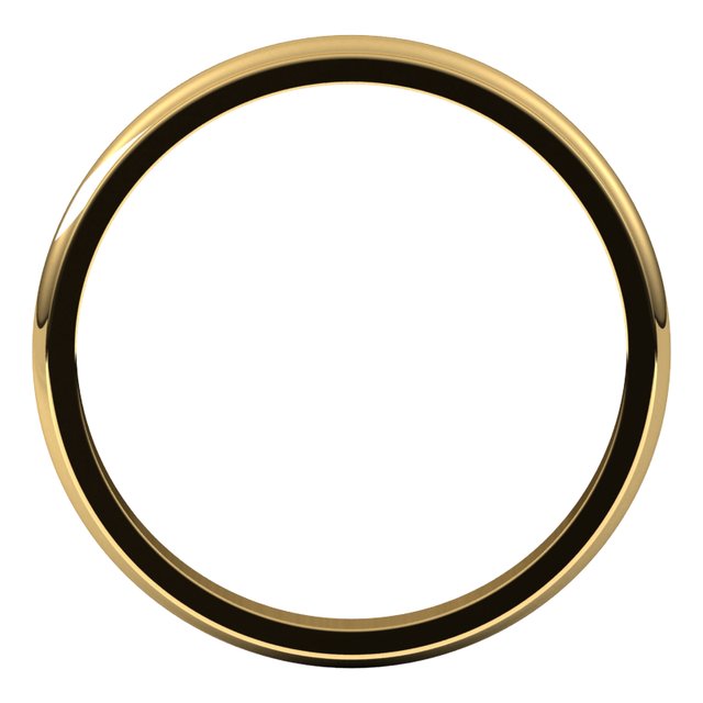14k Yellow 2.5 Mm Half Round Edge Band Size 6