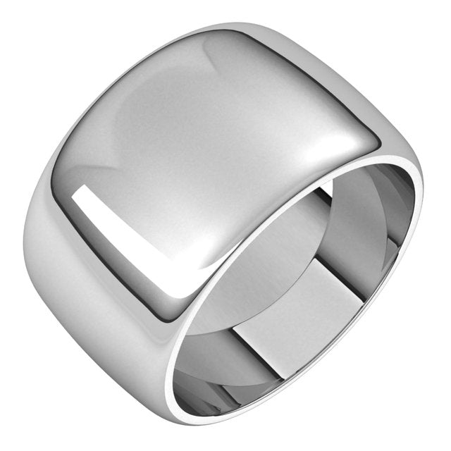 Continuum Sterling Silver 12 mm Half Round Band Size 9.5