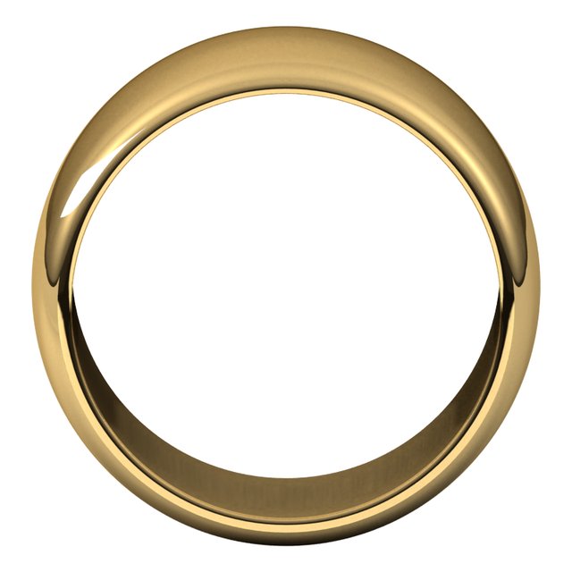 14k Yellow 12 Mm Half Round Band Size 6