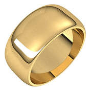 14k Yellow 9 Mm Half Round Band Size 10