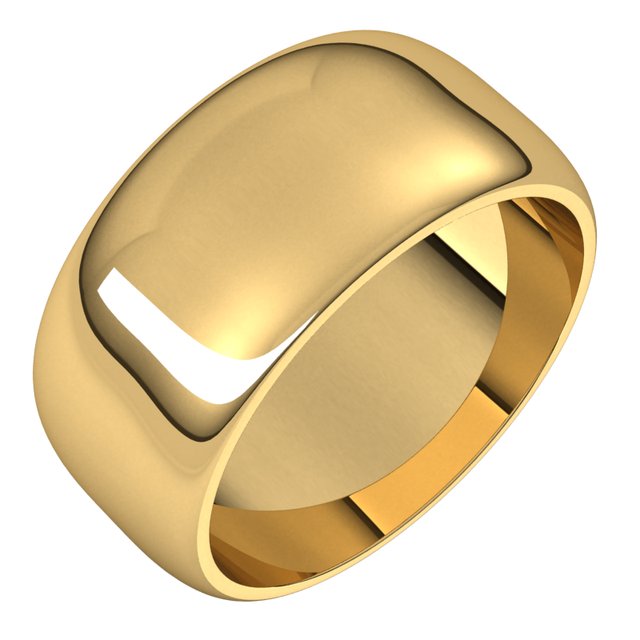 18k Yellow 9 Mm Half Round Band Size 16