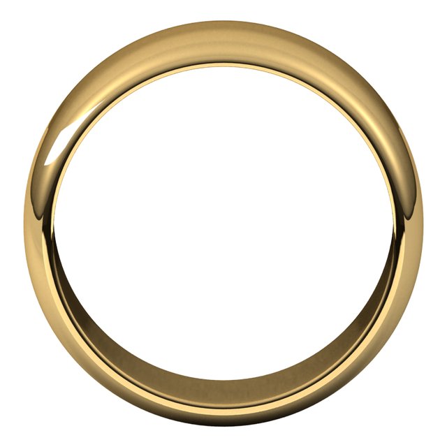 14k Yellow 9 Mm Half Round Band Size 10