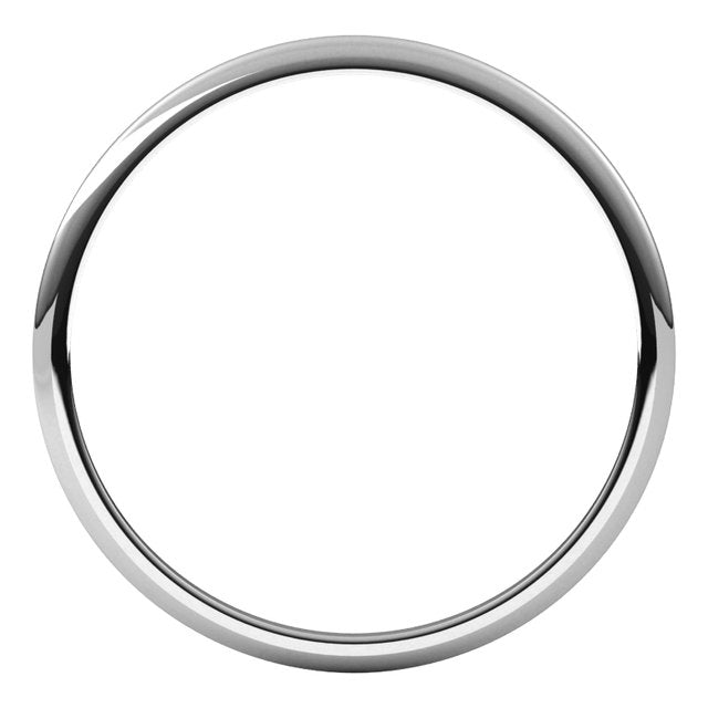 14k White 1 Mm Half Round Light Band Size 6