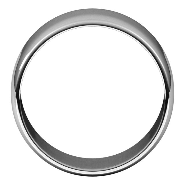 18k White 10 Mm Half Round Light Band Size 10