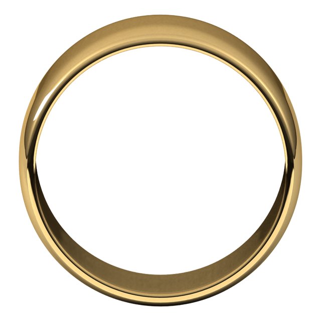 14k Yellow 10 Mm Half Round Light Band Size 6