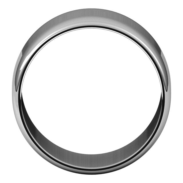 14K White 12 mm Half Round Light Band Size 9