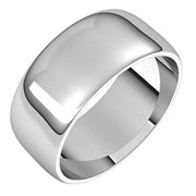 Sterling Silver 8 Mm Half Round Light Band Size 10.5