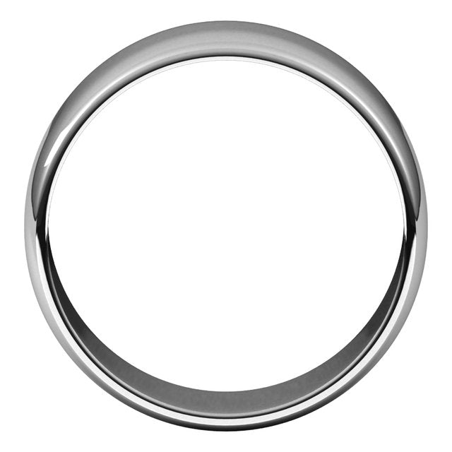 Sterling Silver 8 Mm Half Round Light Band Size 10.5