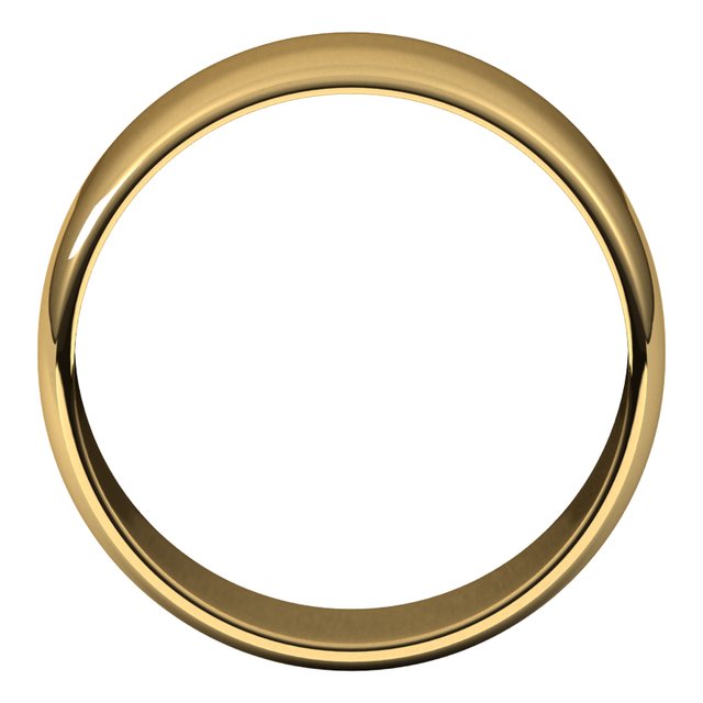 14k Yellow 8 Mm Half Round Light Band Size 11