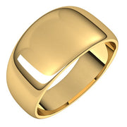 14k Yellow 10 Mm Tapered Half Round Band Size 8