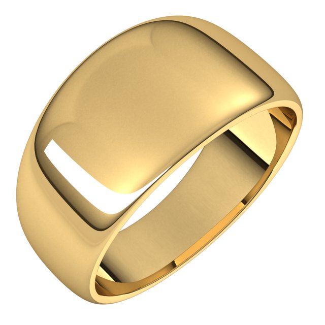 14k Yellow 10 Mm Tapered Half Round Band Size 8