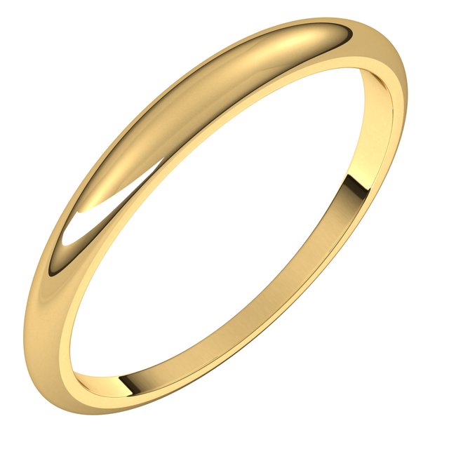 14k Yellow 2.5 Mm Half Round Tapered Band Size 4.5