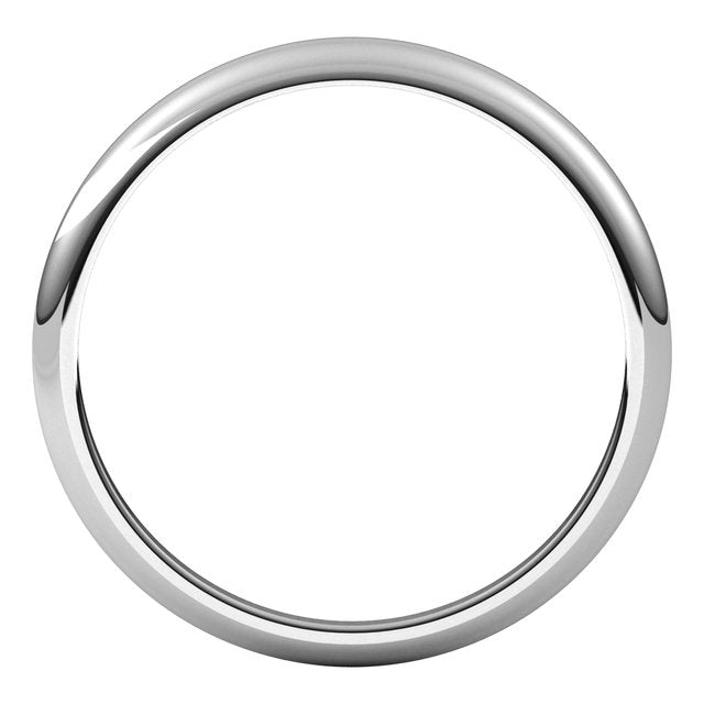 14k White 2.5 Mm Half Round Tapered Band Size 10.5