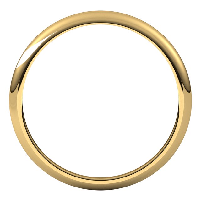 14k Yellow 2.5 Mm Half Round Tapered Band Size 4.5