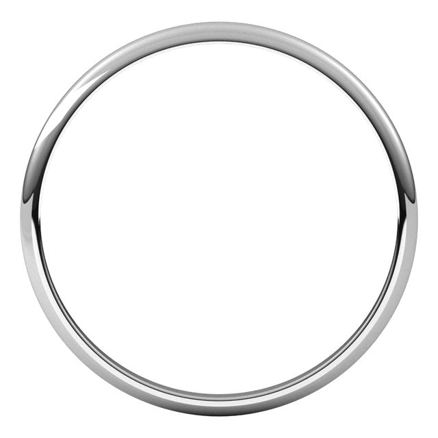 14K White 1.5 mm Half Round Ultra-Light Band Size  8.5