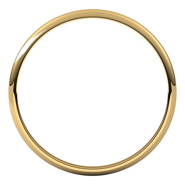 14K Yellow 1.5 mm Half Round Ultra-Light Band Size 6.5