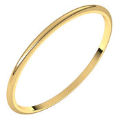 14K Yellow 1 mm Half Round Ultra-Light Band Size 12.5