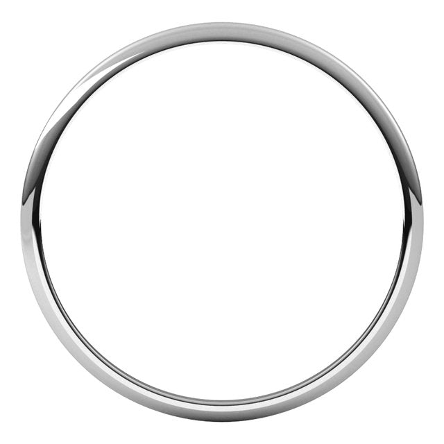 14K X1 White 1 mm Half Round Ultra-Light Band Size  8.5