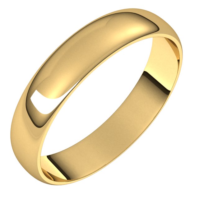 18k Yellow 4 Mm Ultra-lightweight Half Round Band Size 11