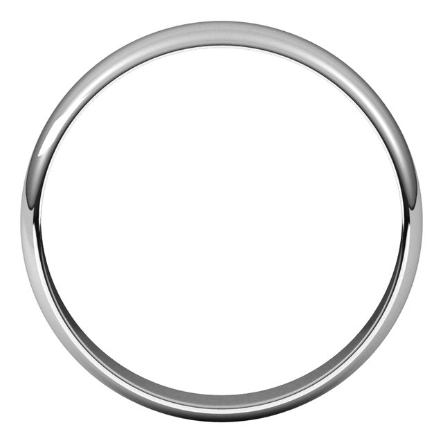 14K White 4 mm Half Round Ultra-Light Band Size 12.5