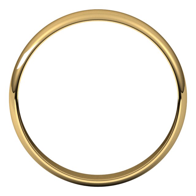 14K Yellow 4 mm Half Round Ultra-Light Band Size 12.5