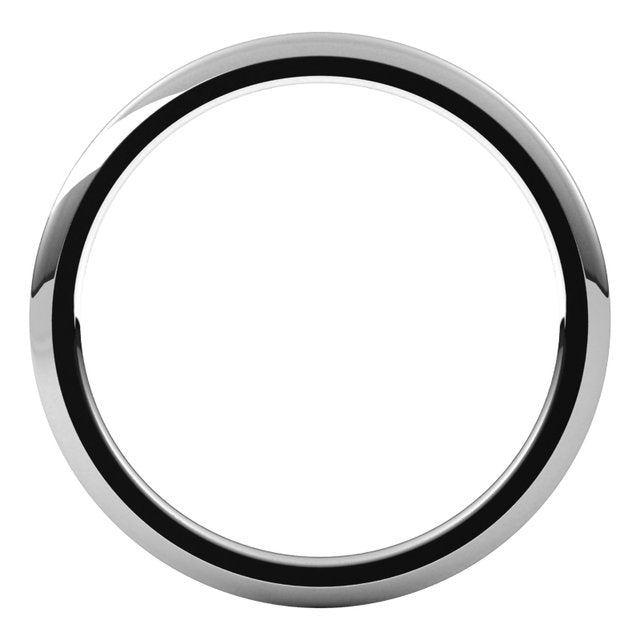 14k White 1 Mm Half Round Comfort Fit Band Size 9