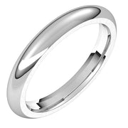 14K White 3 mm Half Round Comfort Fit Band Size 13.5