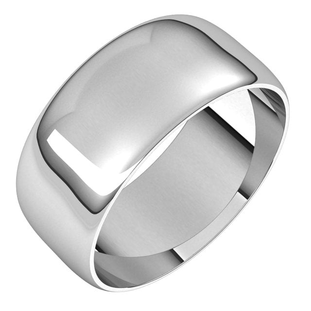 Sterling Silver 8 mm Half Round Ultra-Light Band Size 5