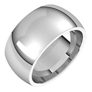 14k White 10 Mm Comfort-fit Half Round Band Size 6.5
