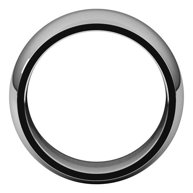 14k White 10 Mm Comfort-fit Half Round Band Size 6.5