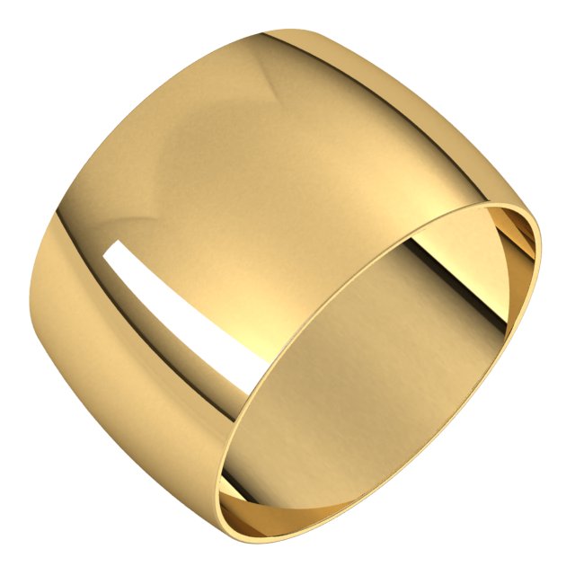 14K Yellow 12 mm Half Round Ultra-Light Band Size 7
