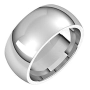 14k White 9 Mm Half Round Comfort Fit Band Size 8