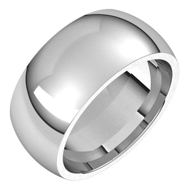 14k White 9 Mm Half Round Comfort Fit Band Size 8