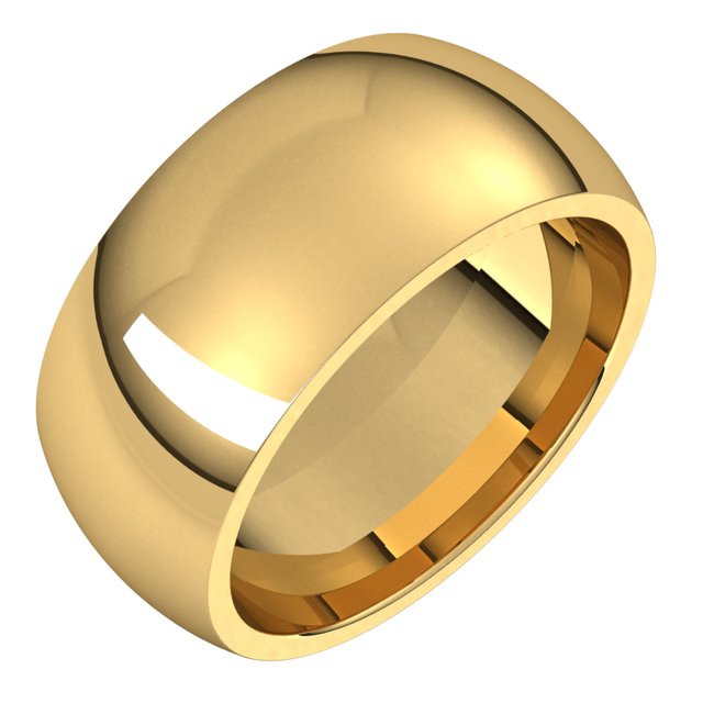 18k Yellow 9 Mm Comfort-fit Half Round Band Size 4.5