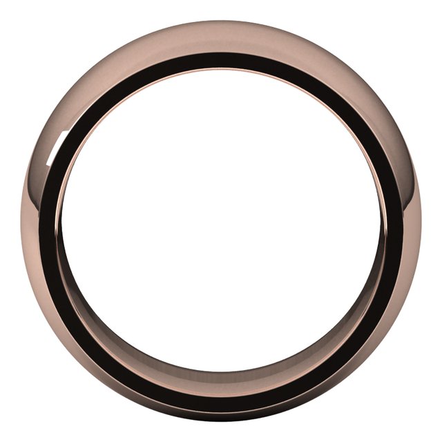 14k Rose 9 Mm Comfort-fit Half Round Band Size 11
