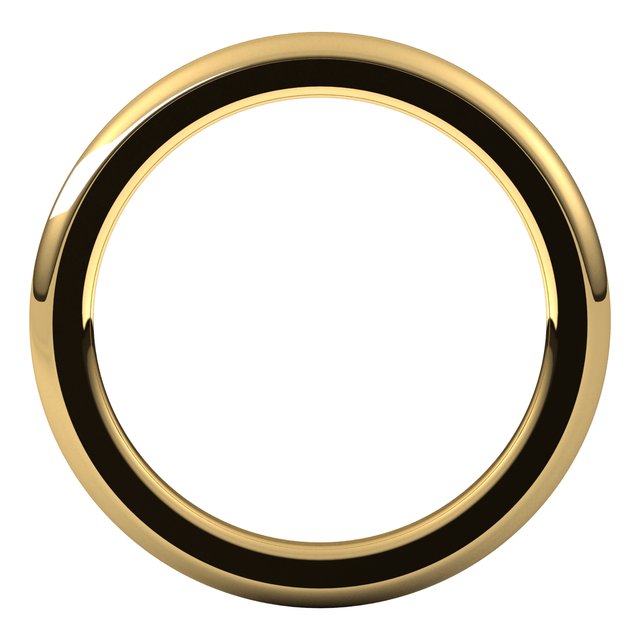 18k Yellow 2 Mm Half Round Comfort Fit Heavy Band Size 7