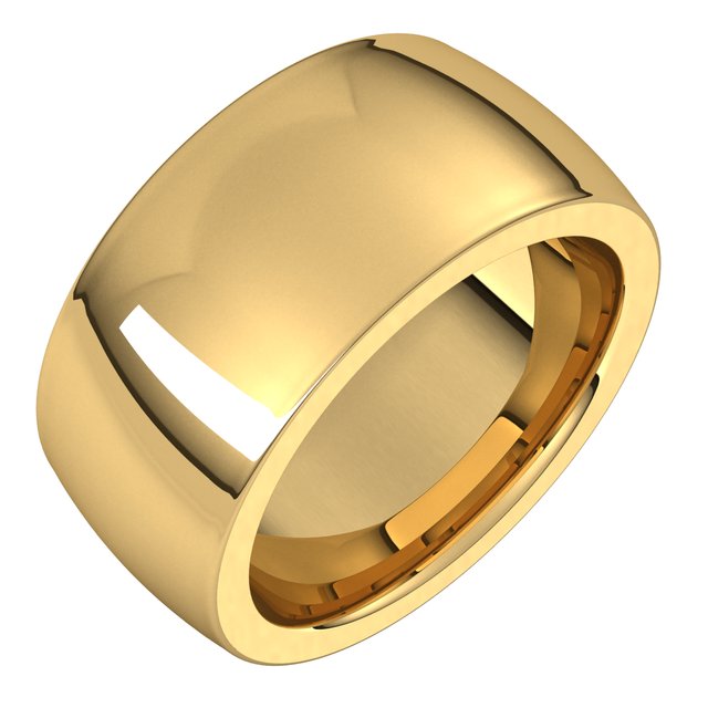 14K Yellow 10 mm Half Round Comfort Fit Heavy Band Size 9