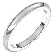 14k White 2.5 Mm Heavyweight Comfort-fit Half Round Band Size 5