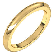 14k Yellow 2.5 Mm Half Round Comfort Fit Heavy Band Size 6