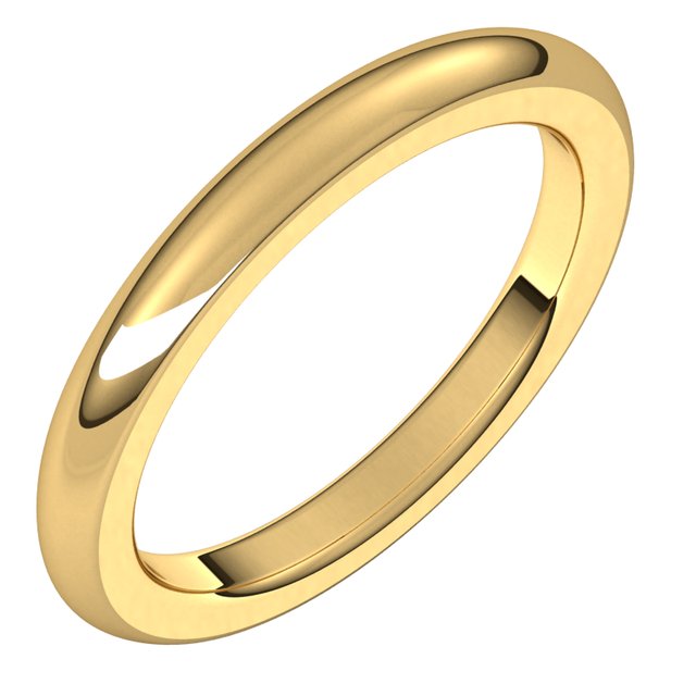 14k Yellow 2.5 Mm Heavyweight Comfort-fit Half Round Band Size 4