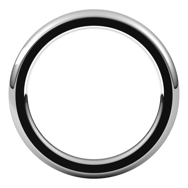14k White 2.5 Mm Heavyweight Comfort-fit Half Round Band Size 5