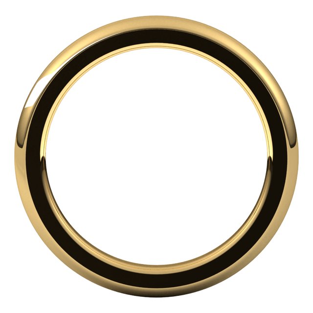 14k Yellow 2.5 Mm Heavyweight Comfort-fit Half Round Band Size 4