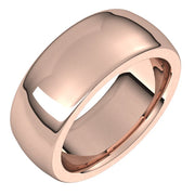 14k Rose 8 Mm Half Round Comfort Fit Heavy Band Size 12.5