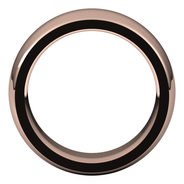 14k Rose 8 Mm Half Round Comfort Fit Heavy Band Size 12.5