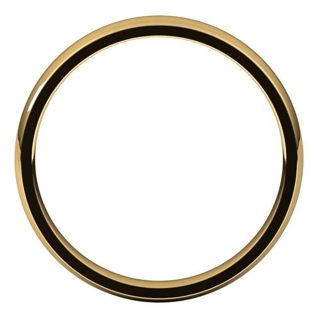 18k Yellow 3 Mm Lightweight Comfort-fit Half Round Band Size 4
