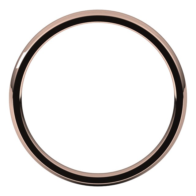 14k Rose 2.5 Mm Half Round Comfort Fit Light Band Size 7