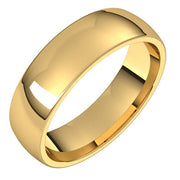 14k Yellow 5.5 Mm Lightweight Comfort-fit Half Round Band Size 8.5