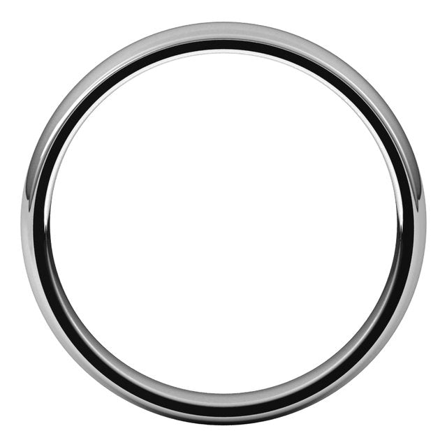 14k White 3.5 Mm Lightweight Comfort-fit Half Round Band Size 8